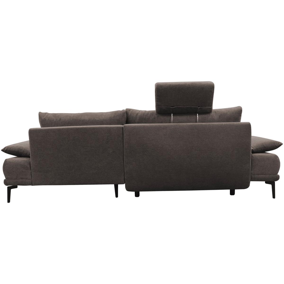 Ecksofa mit Bettkasten Lagacy 260x192 cm Webstoff Graubraun - Graubraun/Schwarz, Design, Textil (260/192cm) - MID.YOU