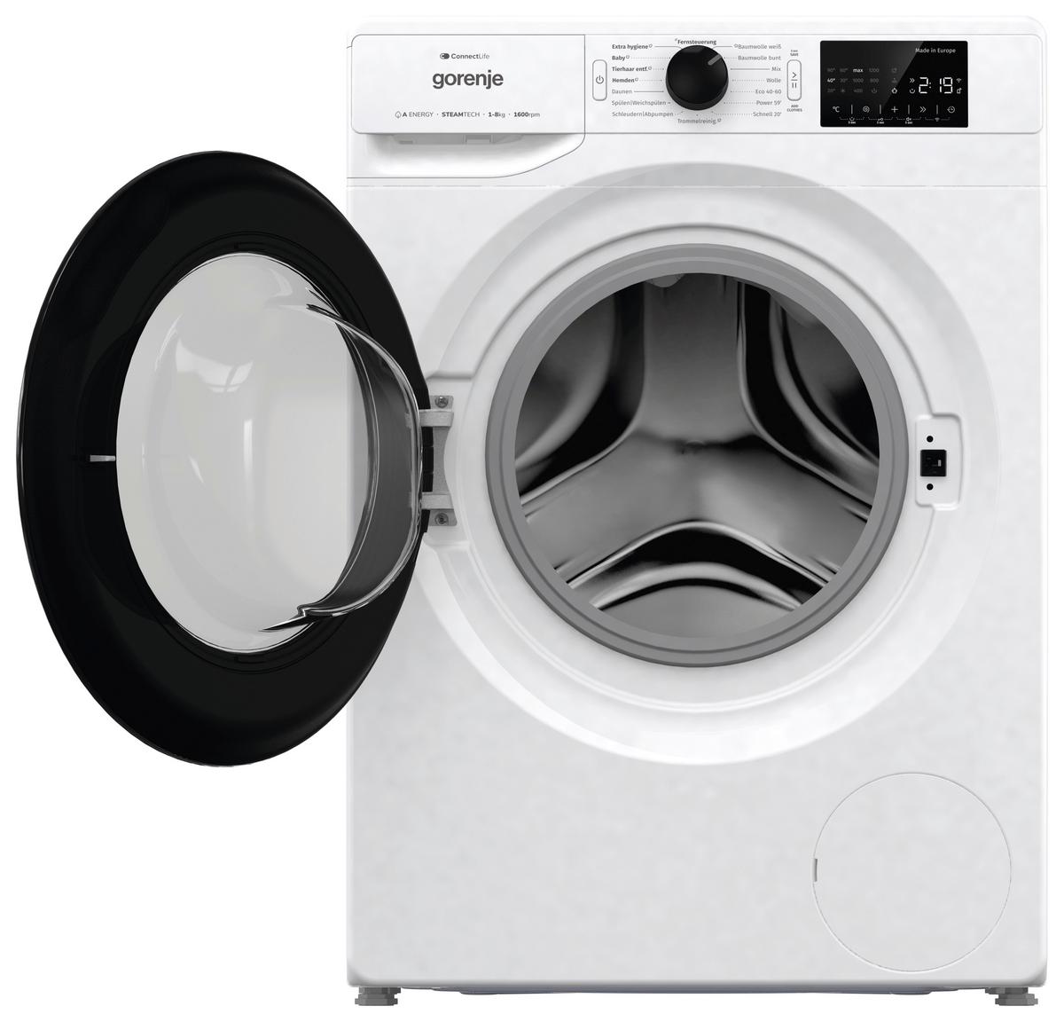 Waschmaschine Wpnei86ats - Schwarz/Weiß, Basics, Glas/Kunststoff (60/85/54,5cm) - Gorenje