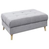 Polsterhocker Alice Hellgrau Webstoff H: 48 cm Holzbeine - Hellgrau/Kieferfarben, KONVENTIONELL, Holzwerkstoff/Textil (106/48/80cm) - MID.YOU