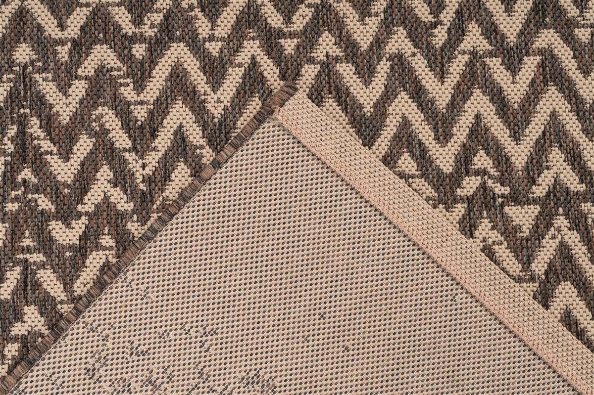 Flachwebteppich Splash 600 Braun/Creme, 80x150 cm - Creme/Braun, KONVENTIONELL, Textil (80/150cm)