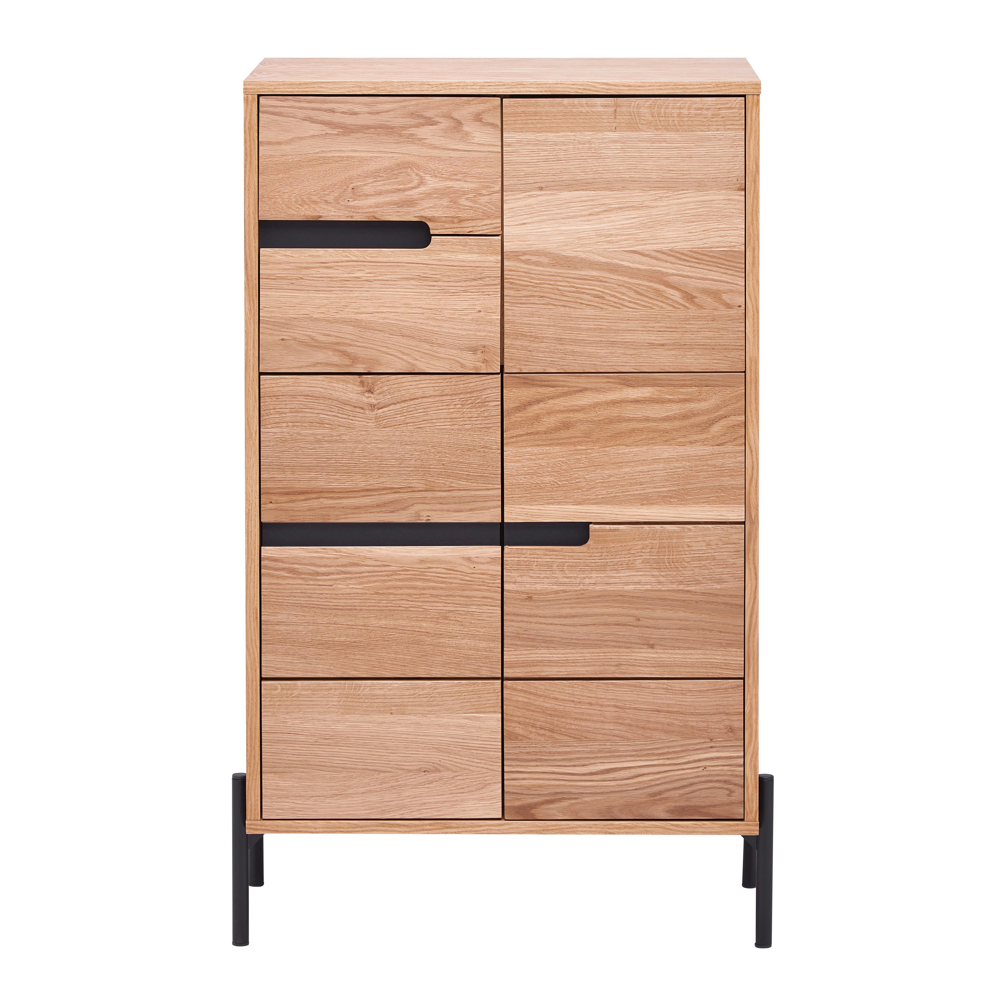 vysoká komoda Avanto AVANTO -EXKLUSIV- - čierna, Natur, kov/drevo (64/105/35cm) - ecoTree