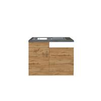 Spülenschrank Mit Spüle B: 110cm Eiche Dekor/anthrazit - Eichefarben, MODERN, Holzwerkstoff (110/85/60cm) - Held