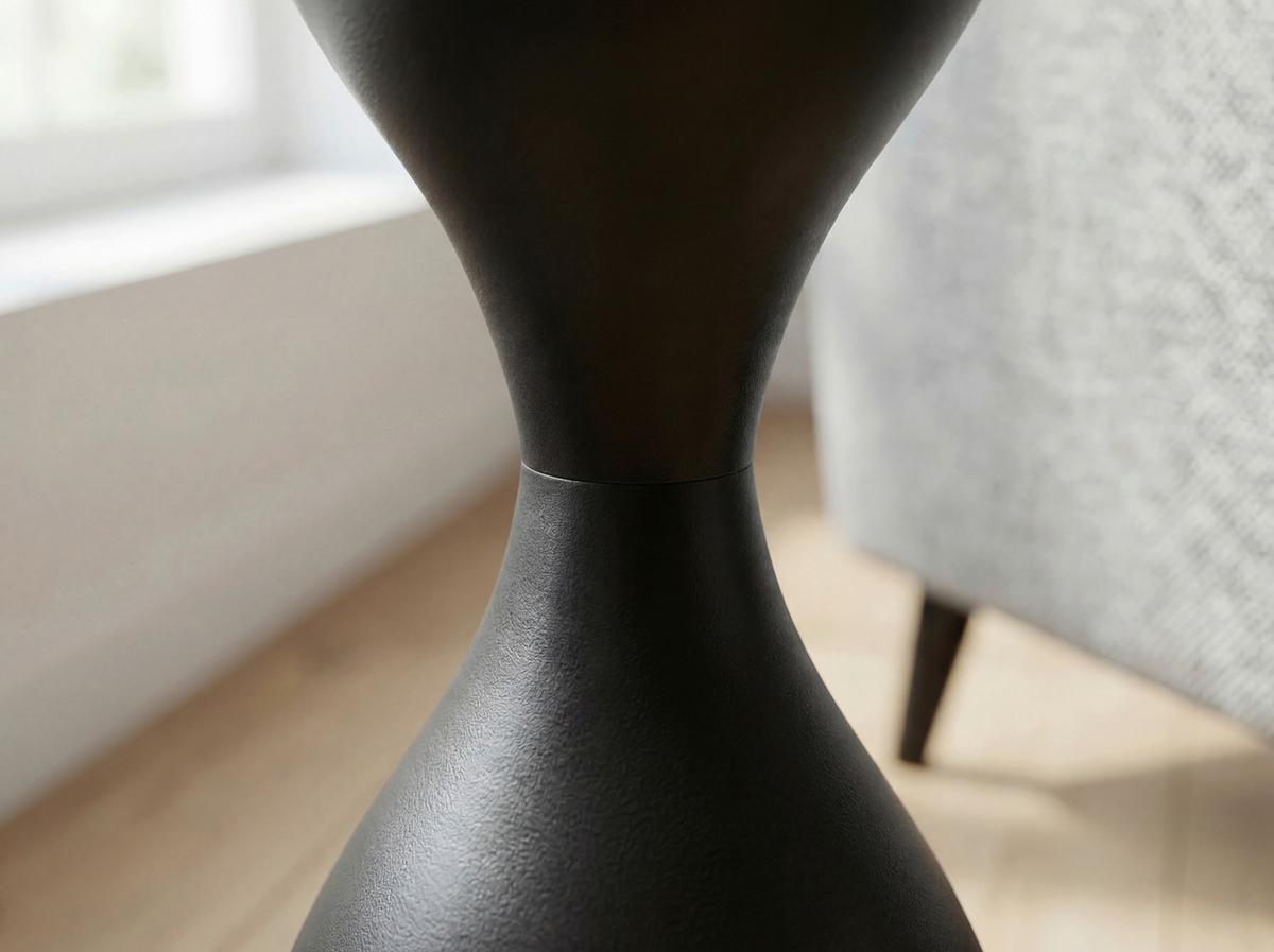 Príručný stolík čierny - čierna, Design, kov/sklo (23/23/62cm) - MID.YOU