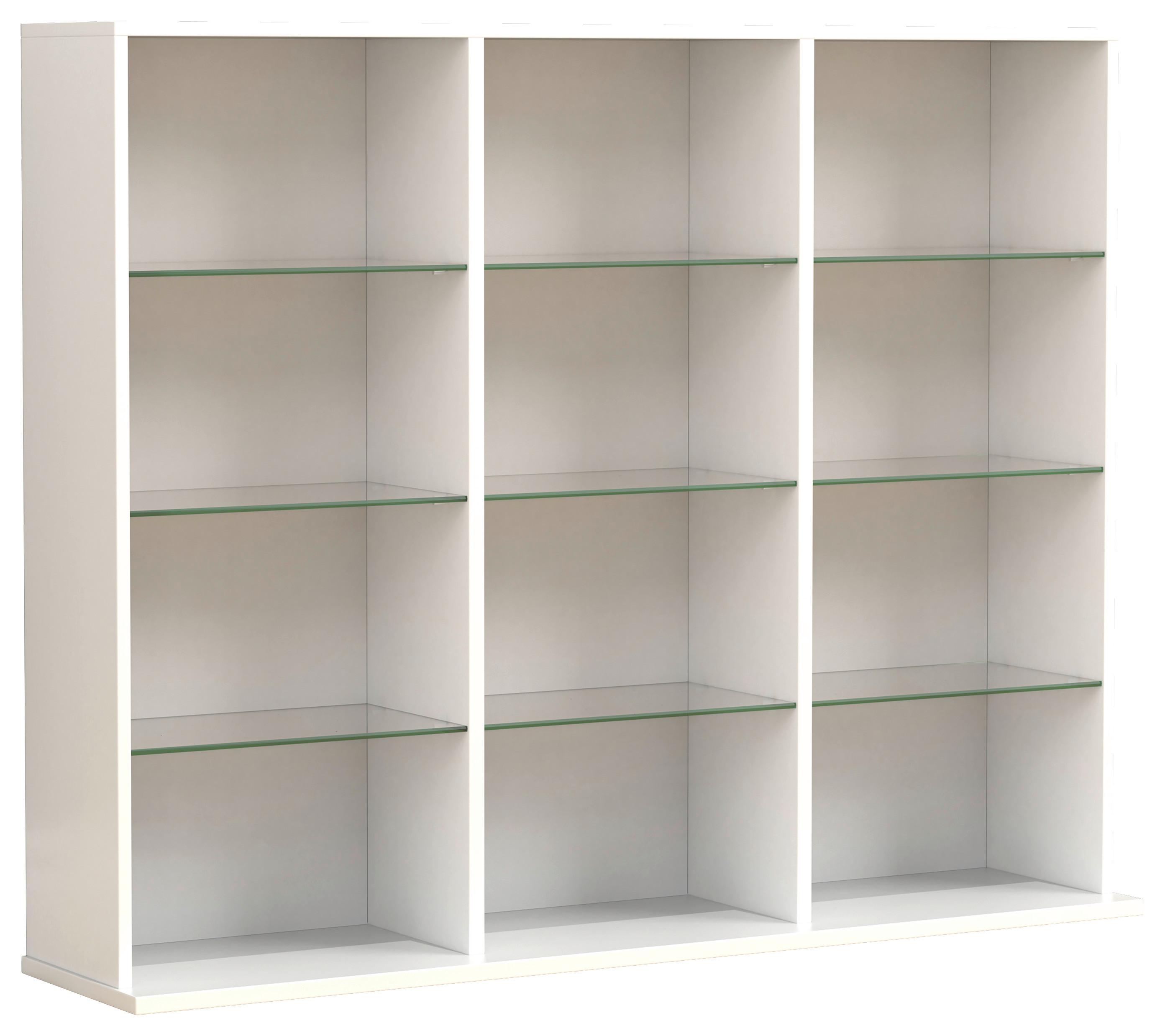 Regal Zilas Weiß B: 102 cm - Weiß, Design, Glas/Holzwerkstoff (102/82/23cm) - MID.YOU