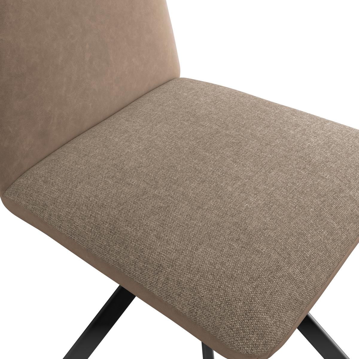 Stuhl Kian Webstoff braun, B: 46 cm - Schwarz/Braun, Trend, Textil/Metall (46/88/63cm)