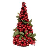 Dekoweihnachtsbaum Anton - Rot/Grün, KONVENTIONELL, Naturmaterialien/Kunststoff (15/30cm) - Luca Bessoni