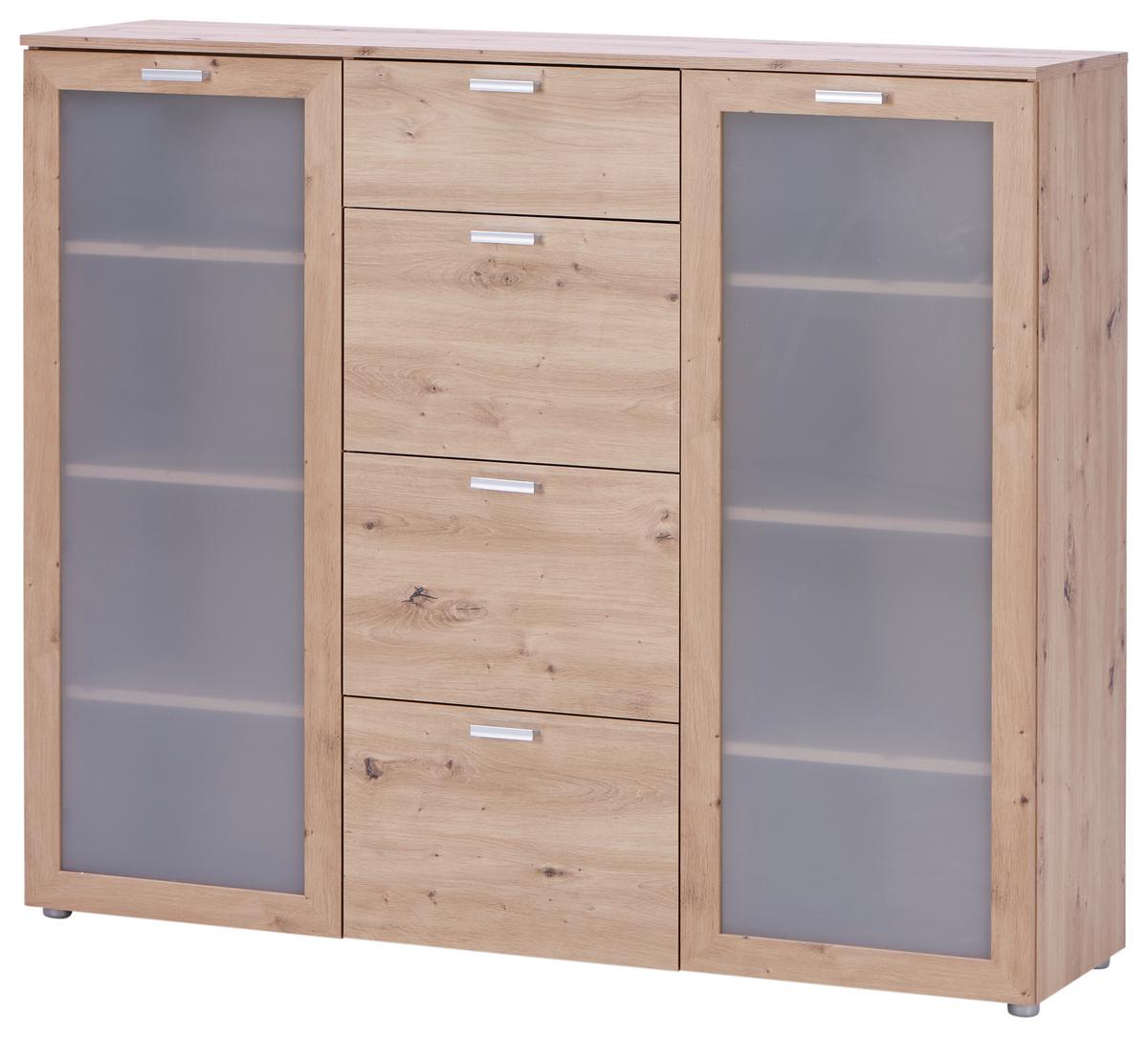 Kommode B: 135 cm Xeno Artisan Eiche Dekor - MODERN, Holzwerkstoff (135/115/37cm)