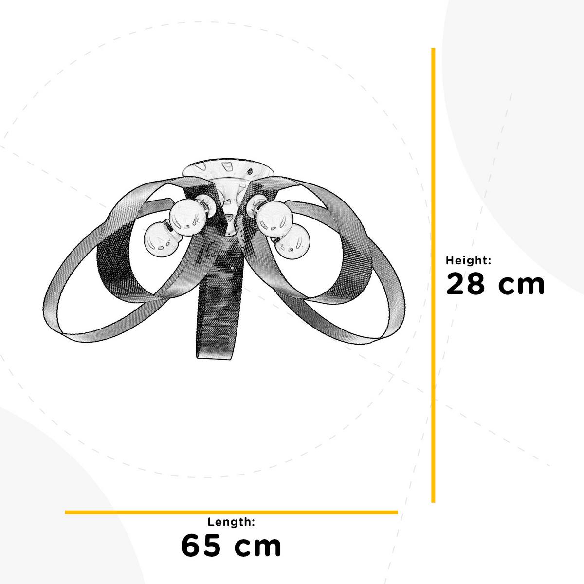 Deckenleuchte Weiß Pink L: 65 cm - Pink/Weiß, Basics, Metall (65/65/28cm)