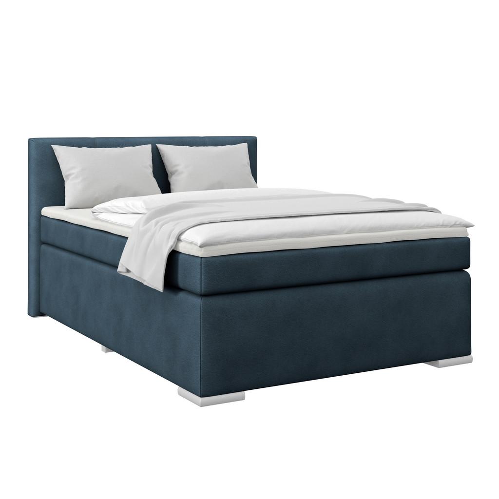 Boxspringbett Mira Boucle dunkelblau,LF:120x200cm