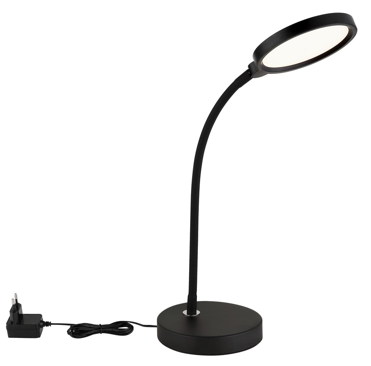 LED-TISCHLEUCHTE Opal, ca. 43x15x28 cm - Opal/Schwarz, Design, Kunststoff/Metall (43/15/28cm) - Globo