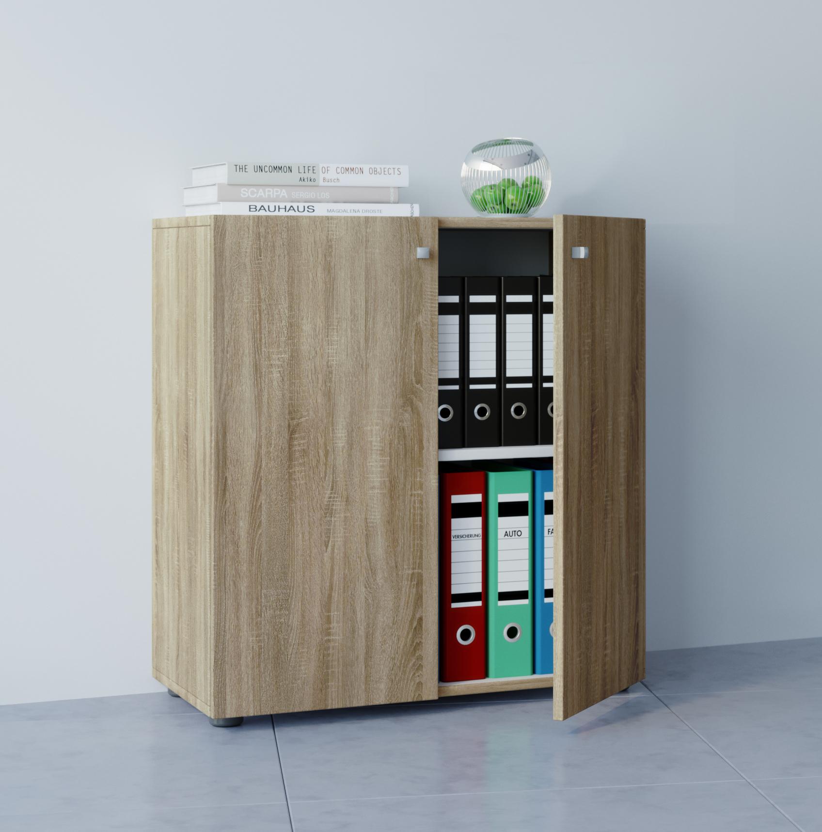 Aktenschrank Vandol Mini Eiche Dekor B: 70 cm - Eichefarben, Basics, Holzwerkstoff (70/74/39cm) - MID.YOU