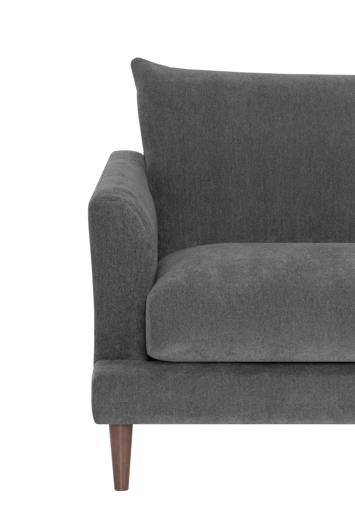 Einsitzer Sofia Royal B: 96 cm Grau - Dunkelbraun/Grau, KONVENTIONELL, Textil (96/82/97cm) - MID.YOU