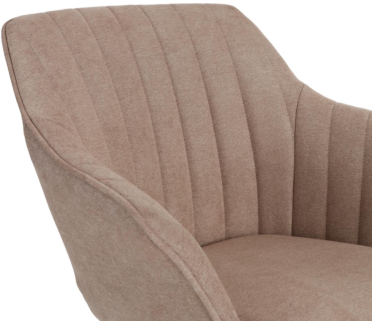 Armlehnstuhl Belluno Greige Mit Drehbarerer Sitzfläche - Greige/Eichefarben, MODERN, Holz/Textil (60/88/57,5cm) - MID.YOU