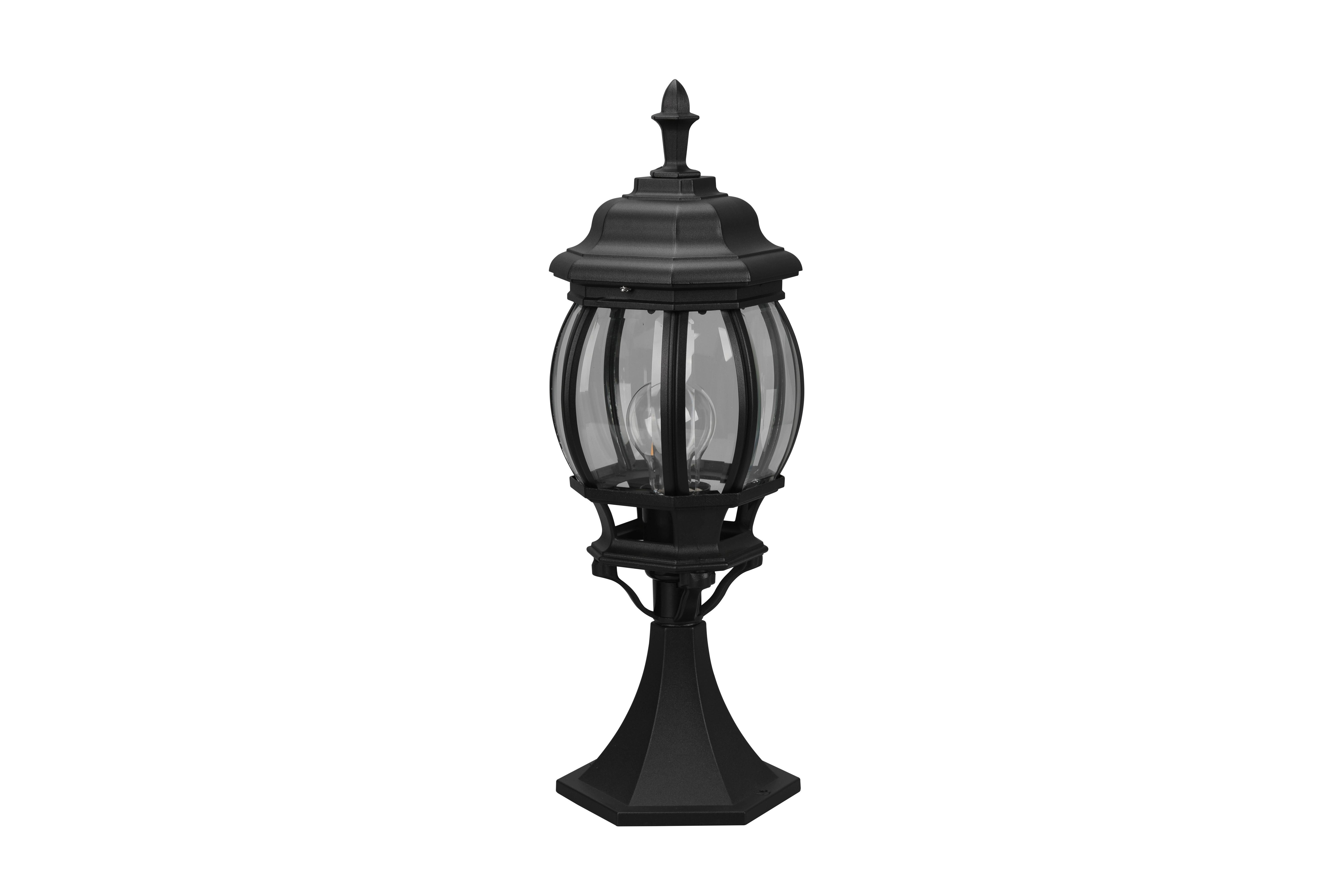 Wegeleuchte 506960132 Elvo - Klar/Schwarz, KONVENTIONELL, Glas/Metall (17/49cm) - Trio Leuchten