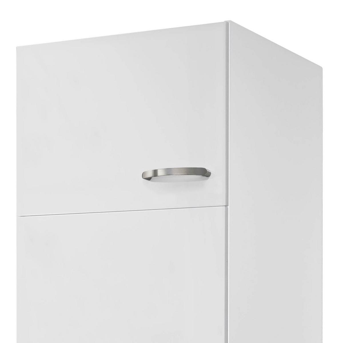 Szekrény Beépíthető Gépekhez Alba - fehér/magasfényű fehér, Modern, faalapú anyag (60/200/57cm)