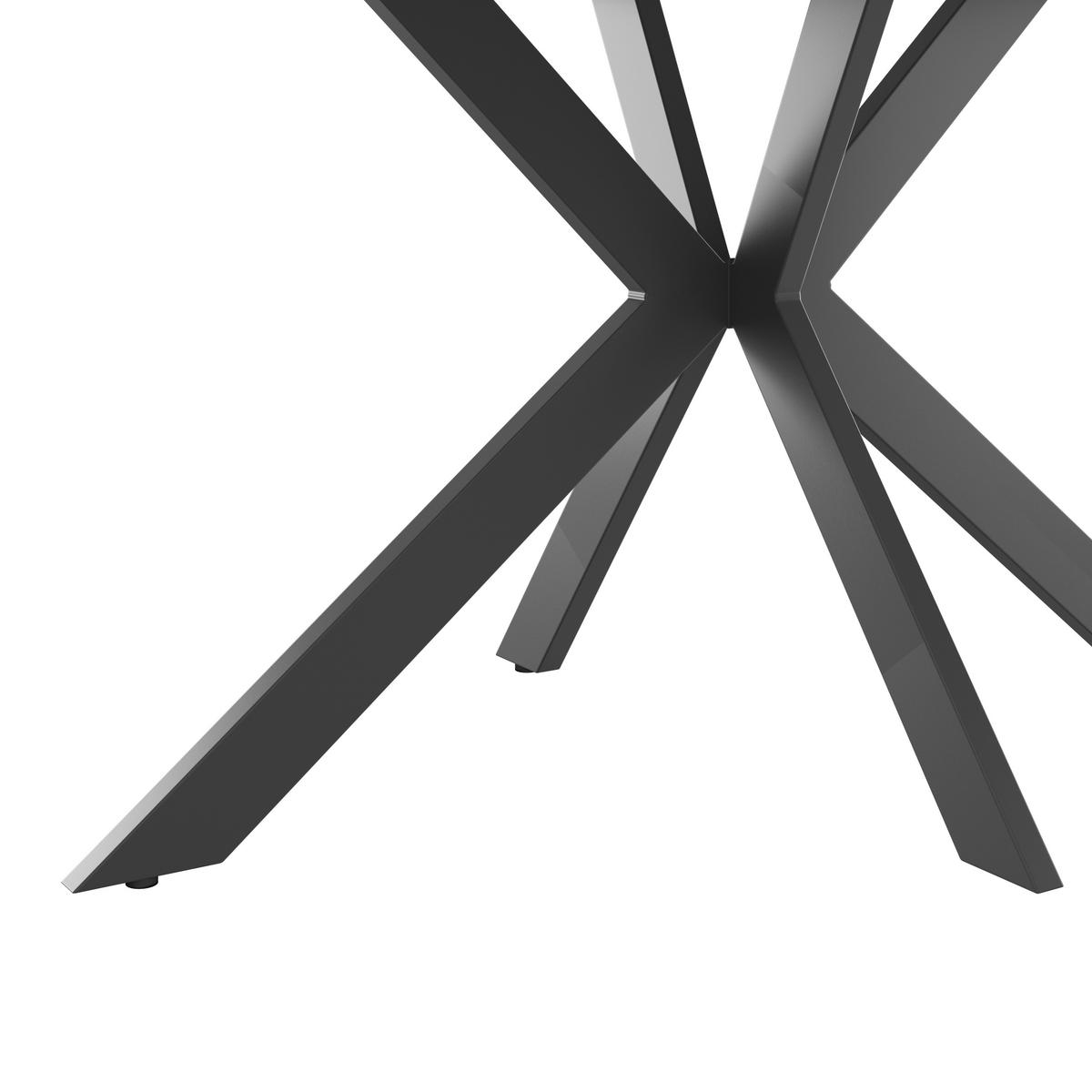 Esstisch Anton 140 - Schwarz/Weiß, MODERN, Keramik/Metall (140/75/90cm)
