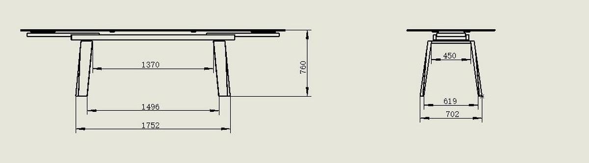 Esstisch Janis Grau/Schwarz - Schwarz/Grau, MODERN, Glas/Keramik (200-300/100/76cm) - Livetastic