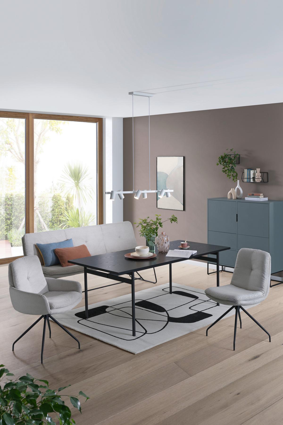 Jídelní stůl ANGUS 200x90 - černá, Konvenční, kov/kompozitní dřevo (200/74/90cm) - Lomoco
