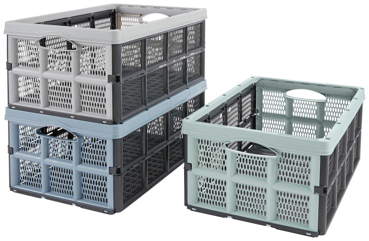 Klappbox Theodor - Sandfarben/Pastellblau, KONVENTIONELL, Kunststoff (51/34/23cm) - Ondega