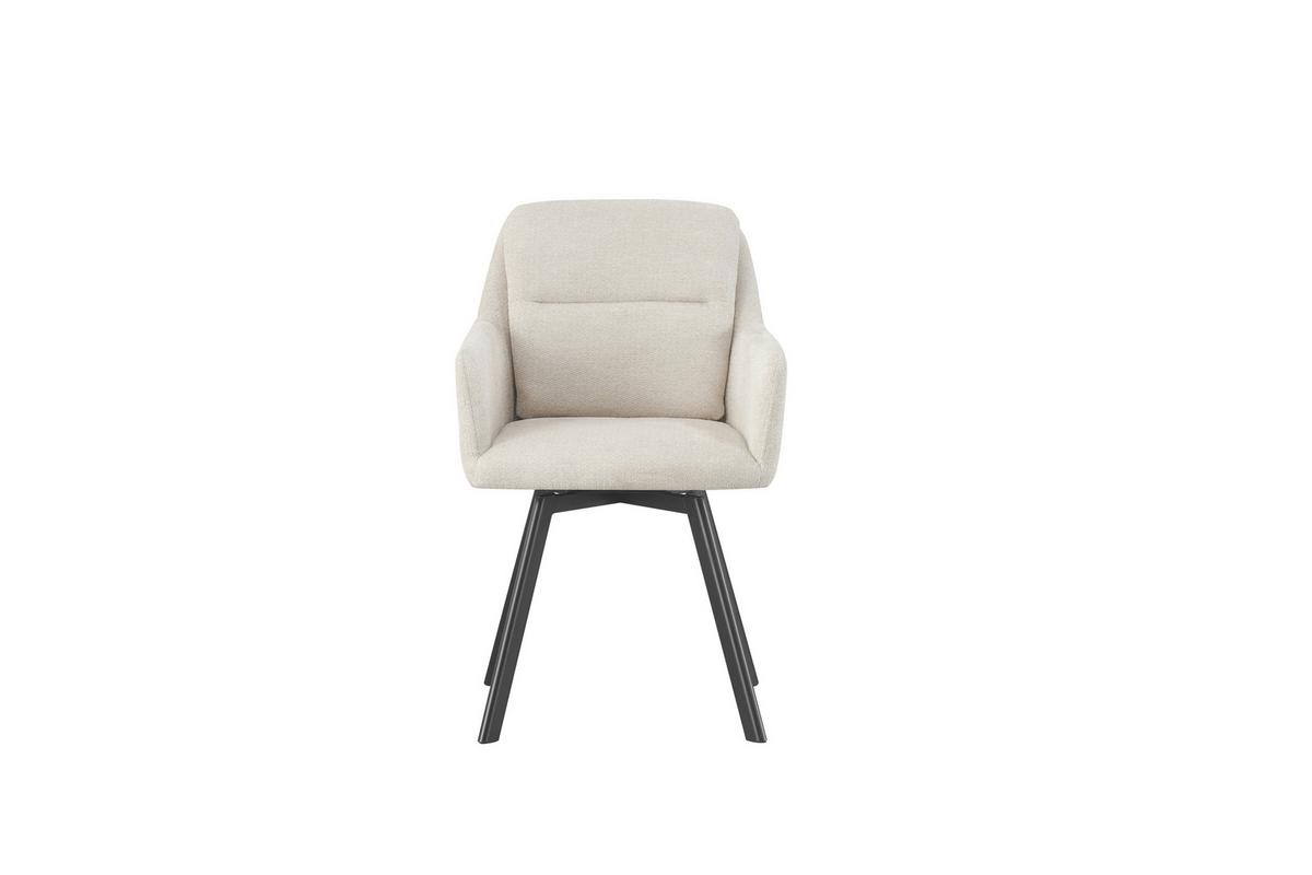 Stuhl-Set Sophie Creme B: 53 cm - Anthrazit/Creme, MODERN, Textil (53/87/62cm) - MID.YOU