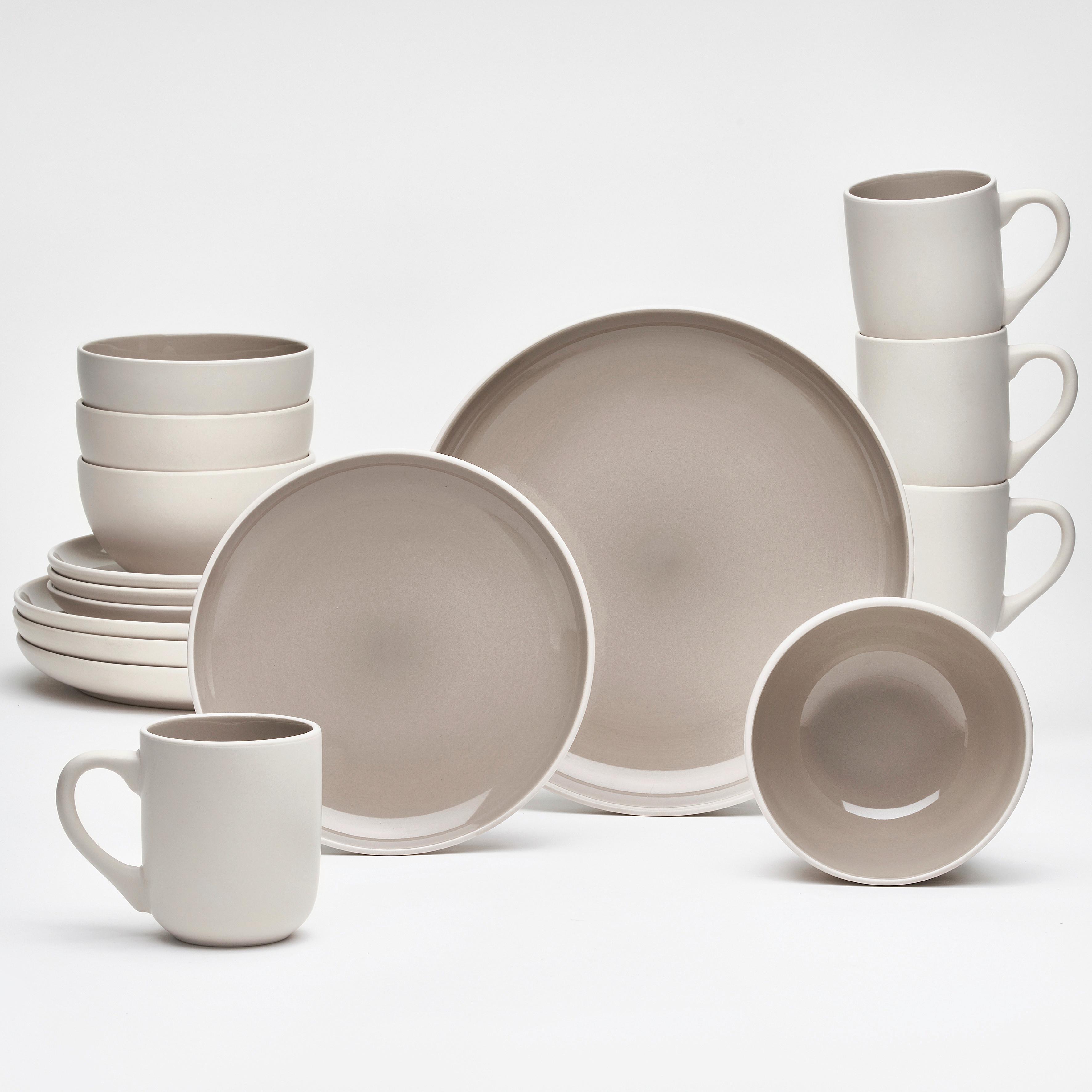 KOMBISERVICE Taupe, 16--Teilig. - Taupe, Basics, Keramik - Van Well