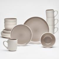 KOMBISERVICE Taupe, 16--Teilig. - Taupe, Basics, Keramik - Van Well