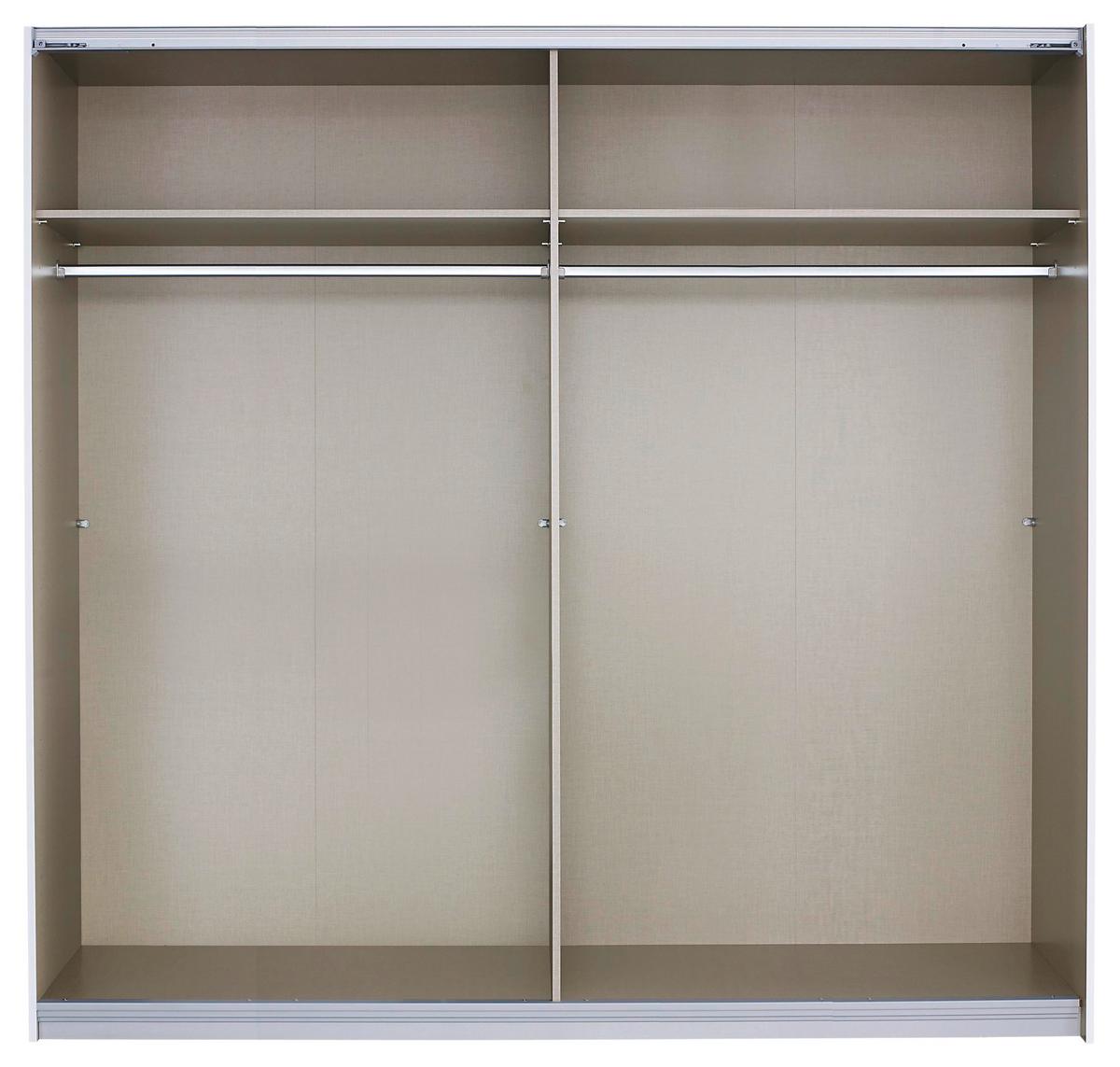 Schwebetürenschrank 218cm Halle, Weiß - Weiß Hochglanz/Weiß, KONVENTIONELL, Holzwerkstoff (218/210/59cm) - Rauch Möbel