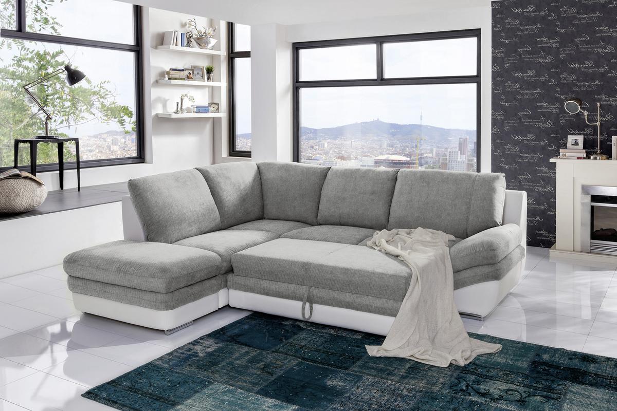 Wohnlandschaft In L-Form Nardo 221x264 cm - Chromfarben/Dunkelgrau, MODERN, Textil (221/264cm) - MID.YOU