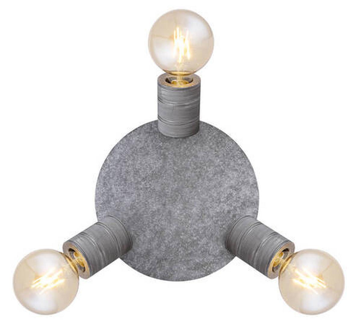 Strahler 3-flammig Ø 28 Cm - Silberfarben, Basics, Metall (28/16cm) - Globo
