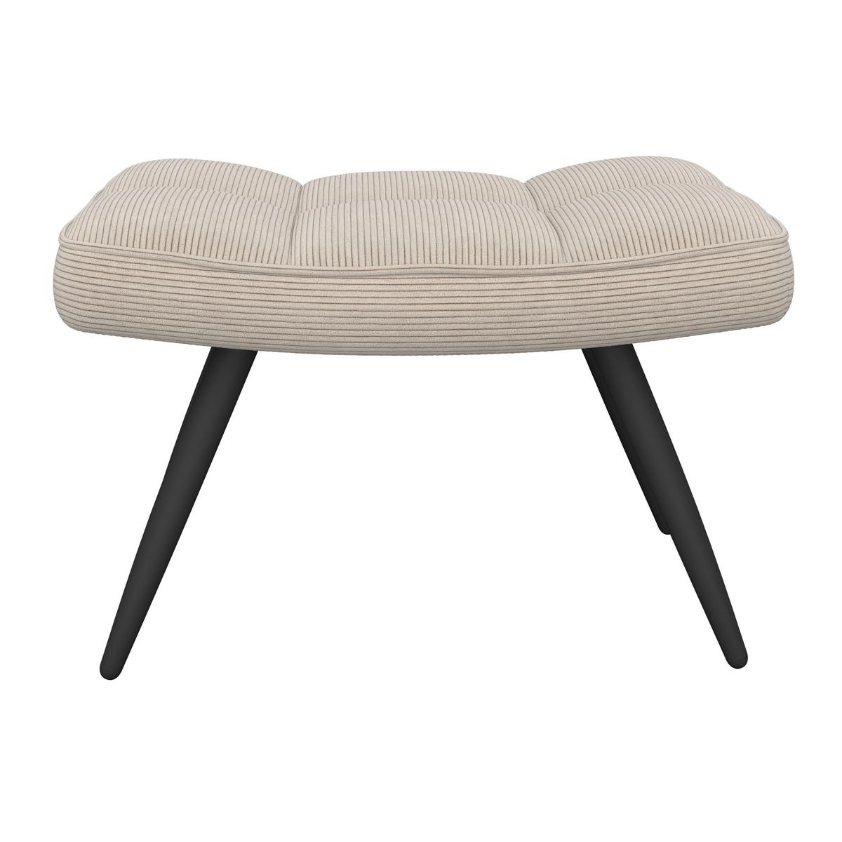 Ohrensessel Hanoi Webstoff beige, B: 71 cm - Beige/Schwarz, MODERN, Textil/Metall (71/98/83cm)