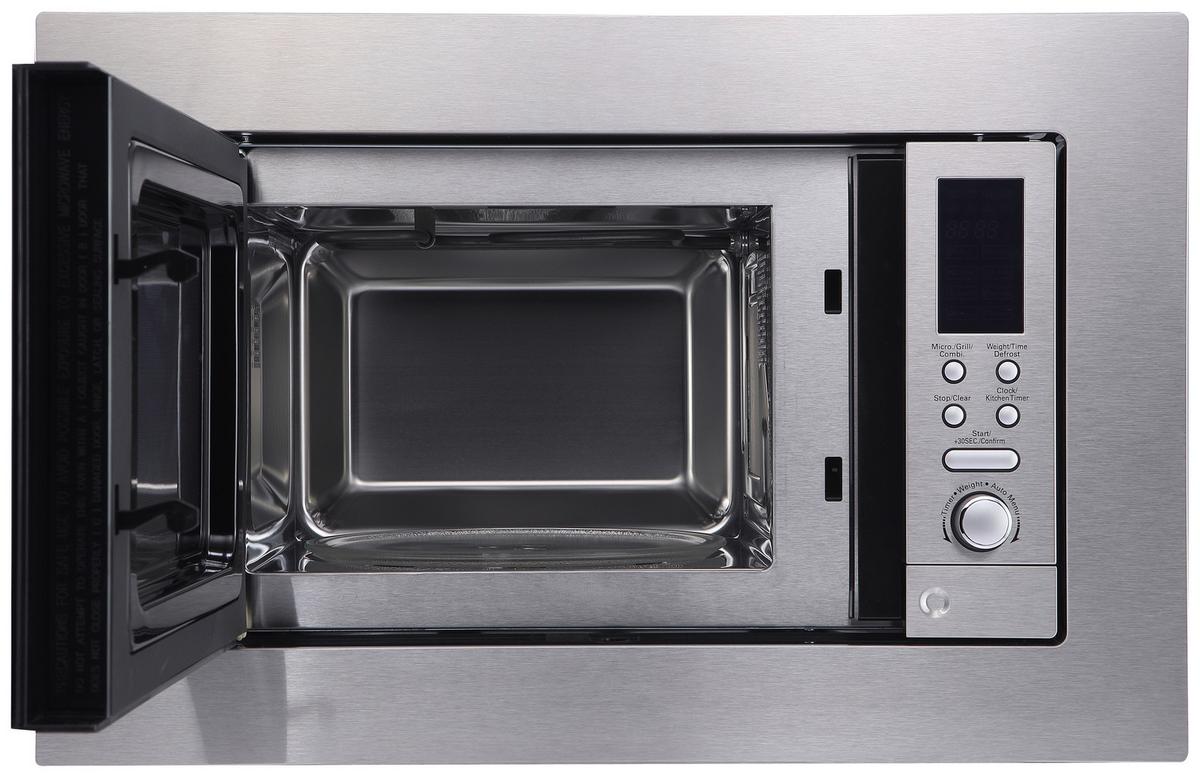 Einbaumikrowelle Respekta Nadia - Edelstahlfarben, Trend, Glas/Metall (59,5/38,8/34,4cm) - Respekta
