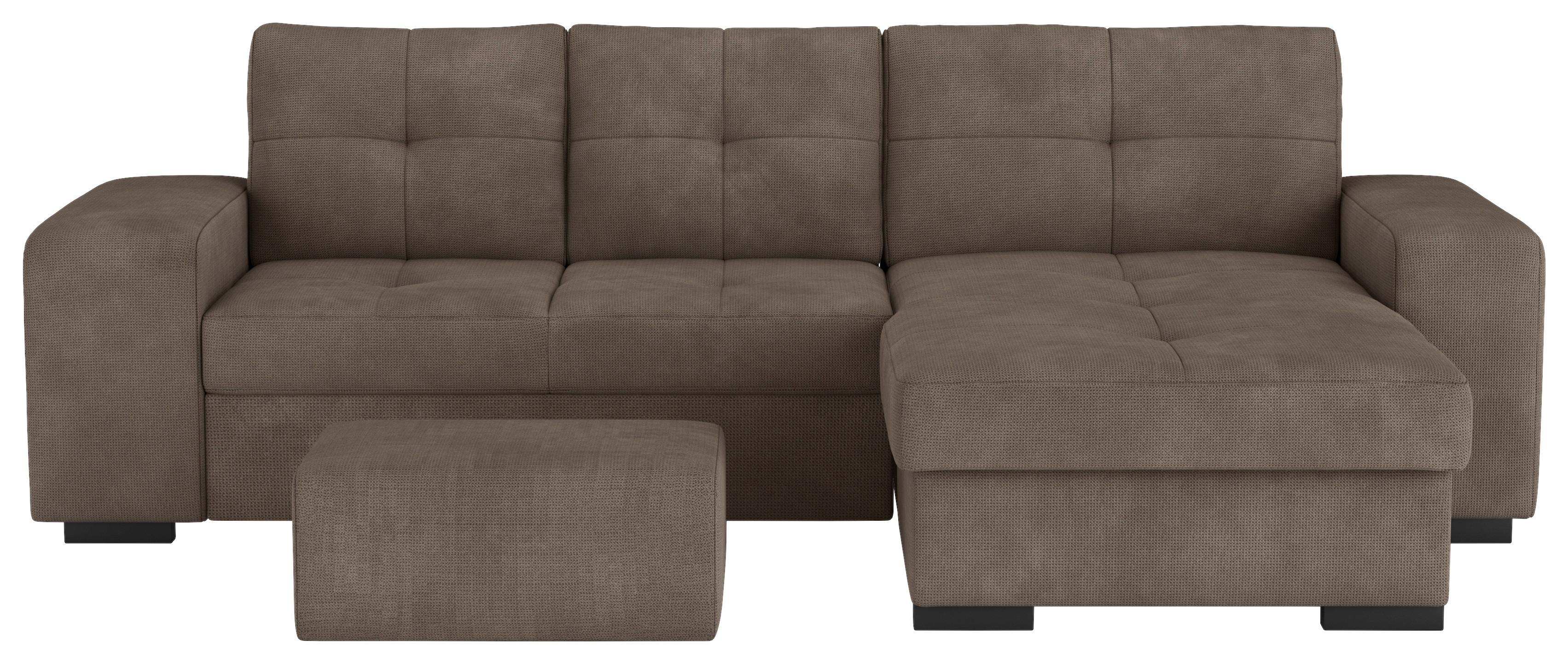 ECKSCHLAFSOFA Mattina Taupe S: 268x156 cm - Taupe/Schwarz, MODERN, Textil (268/156cm) - MID.YOU