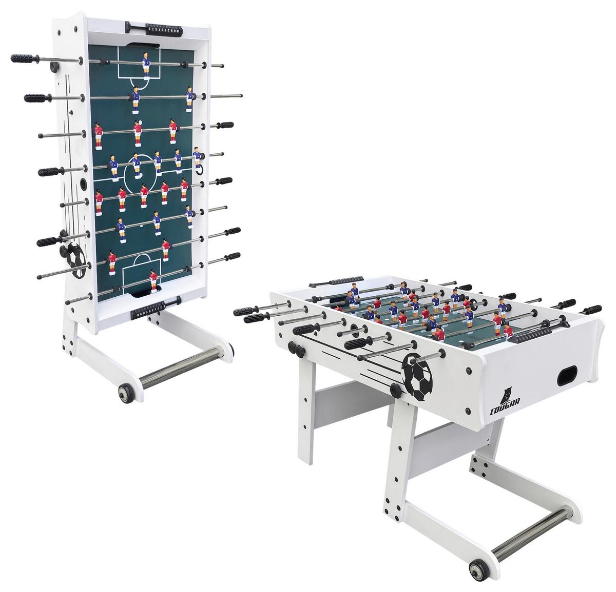 Tischfußball Cougar Holz Weiß 2 Bälle, Klappbar - Weiß, KONVENTIONELL, Holz (61/81/122cm) - Ambia Garden