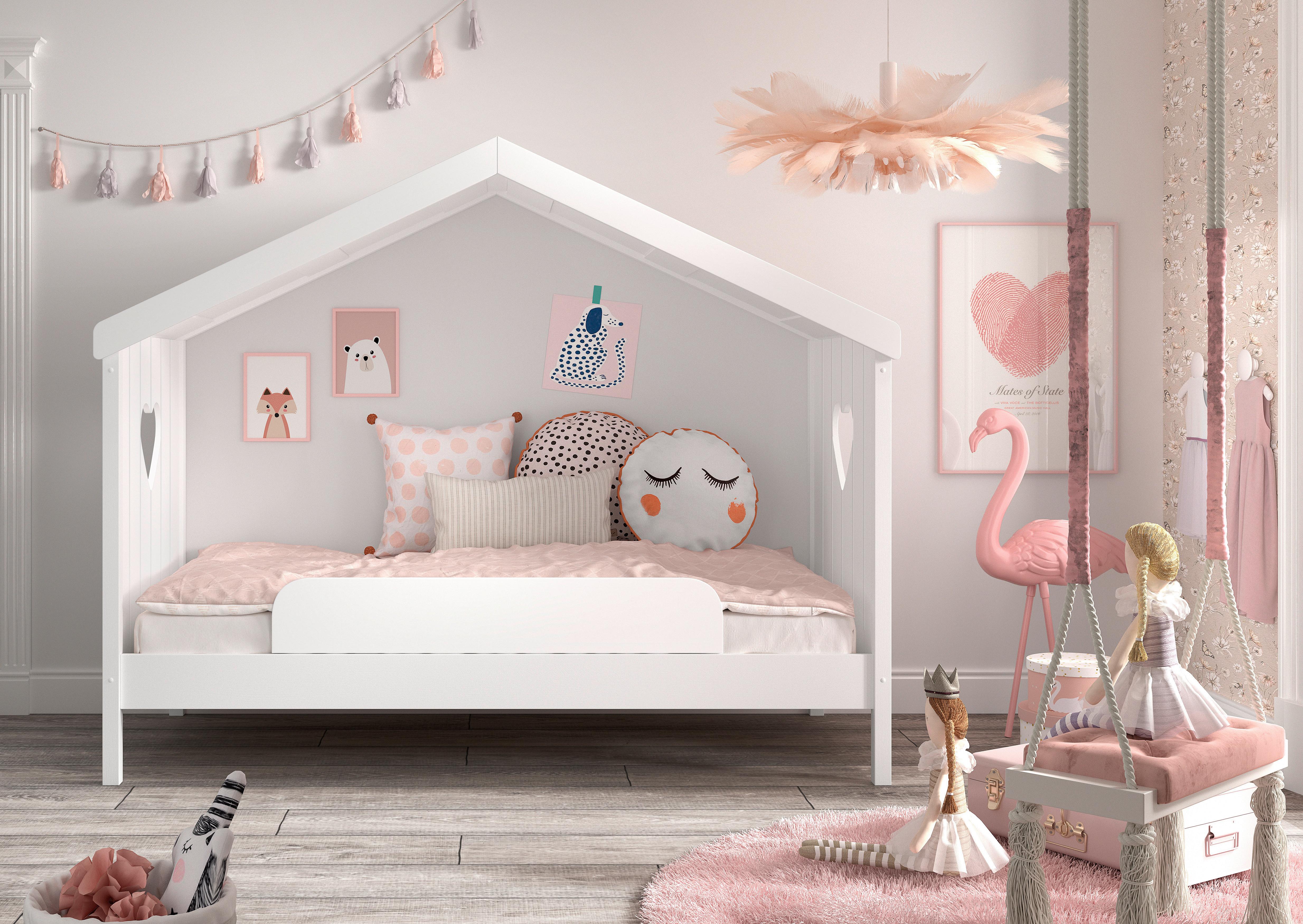 Hausbett Amori 90x200cm Kiefer Weiß Mit Sicherung