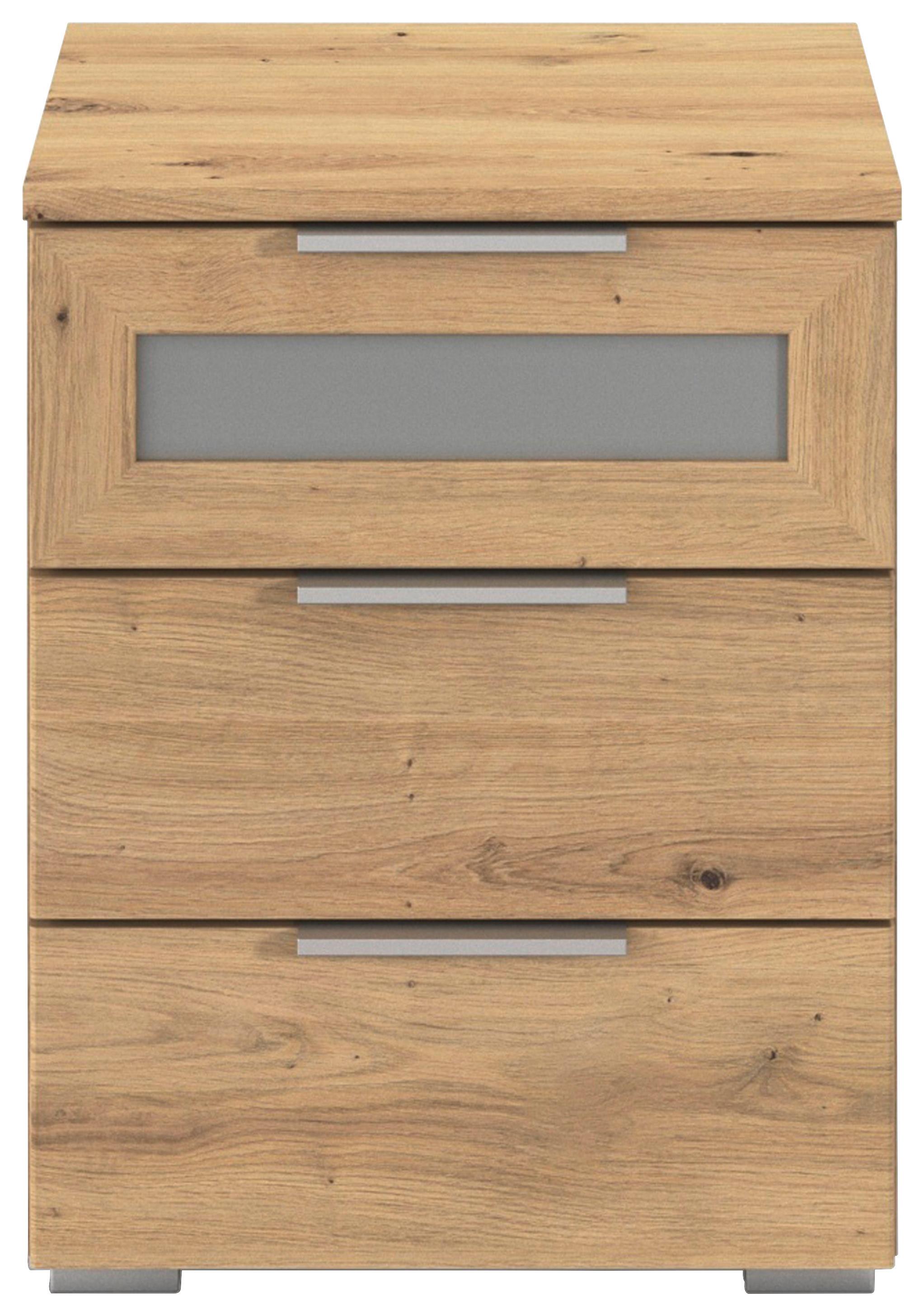Nachtkästchen Mars 3l-gr Eiche Artisan B: 50 Cm - Alufarben/Eiche Artisan, Basics, Holzwerkstoff (40/50/40cm)