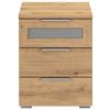 Nachtkästchen Mars 3l-gr Eiche Artisan B: 50 Cm - Alufarben/Eiche Artisan, Basics, Holzwerkstoff (40/50/40cm)