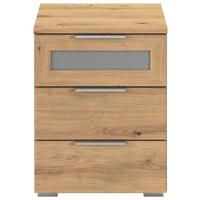 Nachtkästchen Mars 3l-Gr Eiche Artisan B: 50 cm - Alufarben/Eiche Artisan, Basics, Holzwerkstoff (40/50/40cm)