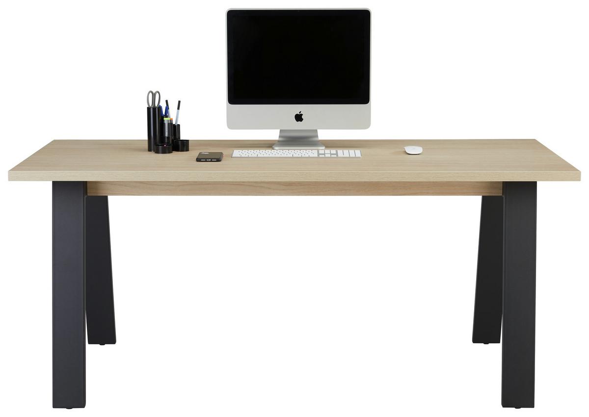Psací stůl DAVINCI černá/dub - černá/barvy dubu, Moderní, kov/kompozitní dřevo (172/75/80cm) - Mömax
