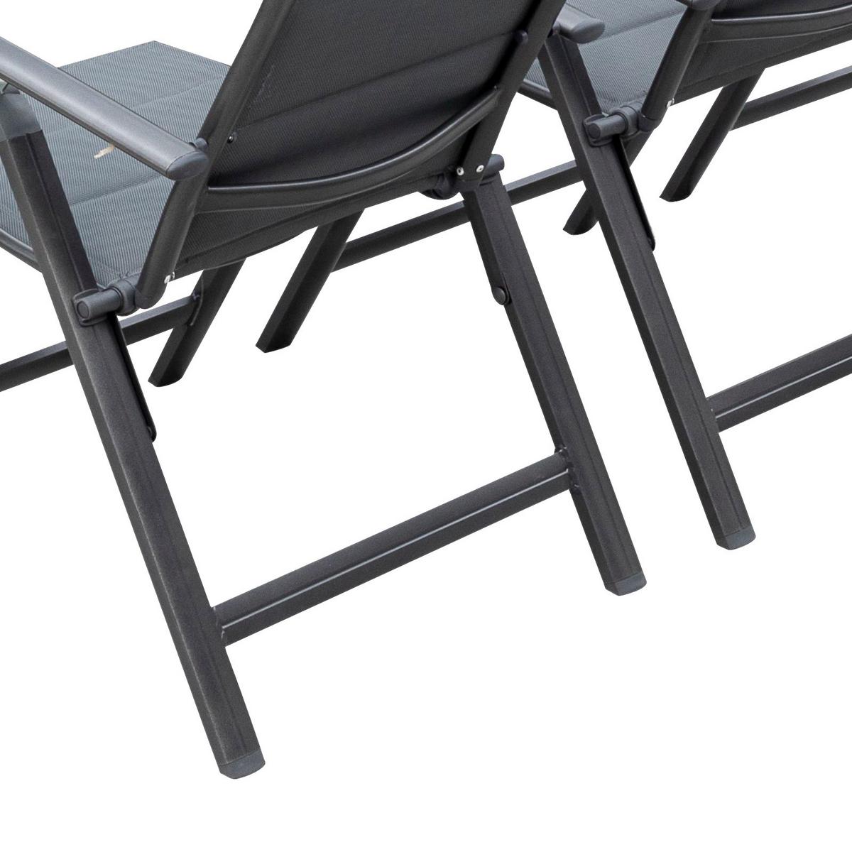 Gartensessel Klappbar Taviano Metall/Textil - Graphitfarben, ROMANTIK / LANDHAUS, Textil/Metall (59/109/73cm) - Gardenson