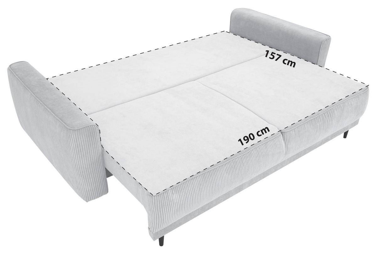 Schlafsofa Larisa Beige B: 232 cm - Beige/Schwarz, MODERN, Textil (232/96/112cm) - MID.YOU