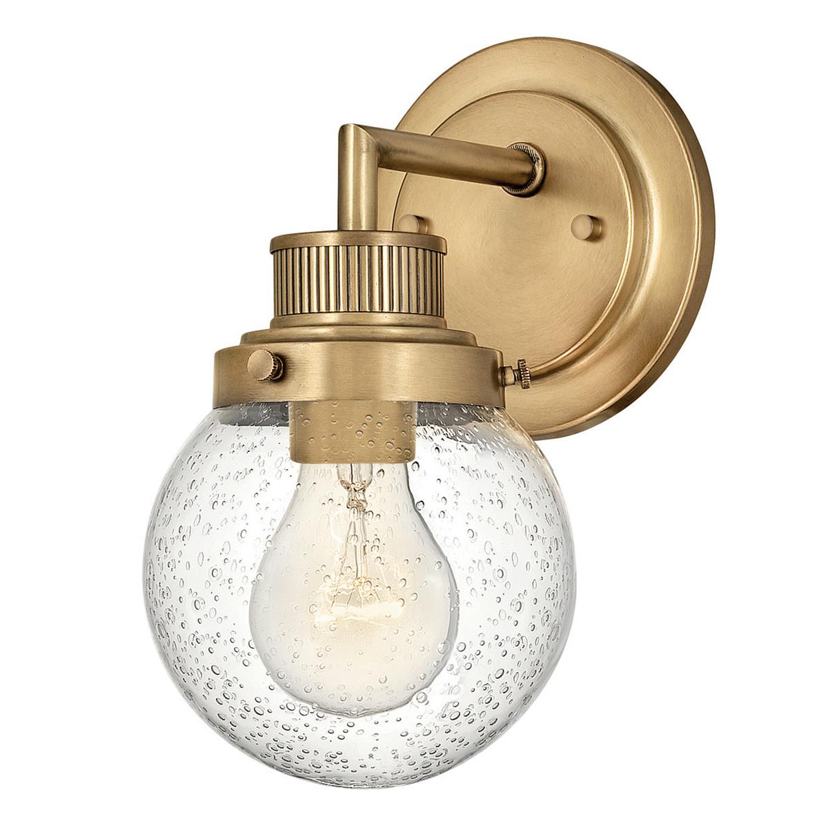 Bad-Wandleuchte Poppy IP44 1-Flammig in Messingfarben - Messingfarben, LIFESTYLE, Glas/Metall (23,7/18,3/13cm) - Elstead Lighting
