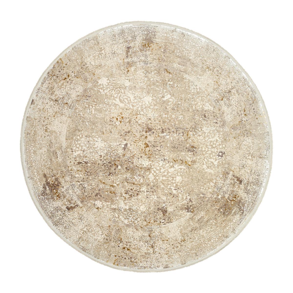 Webteppich Avignon Goldfarben/beige Rund Ø 240 Cm - Beige/Goldfarben, Design, Textil (240cm) - Dieter Knoll
