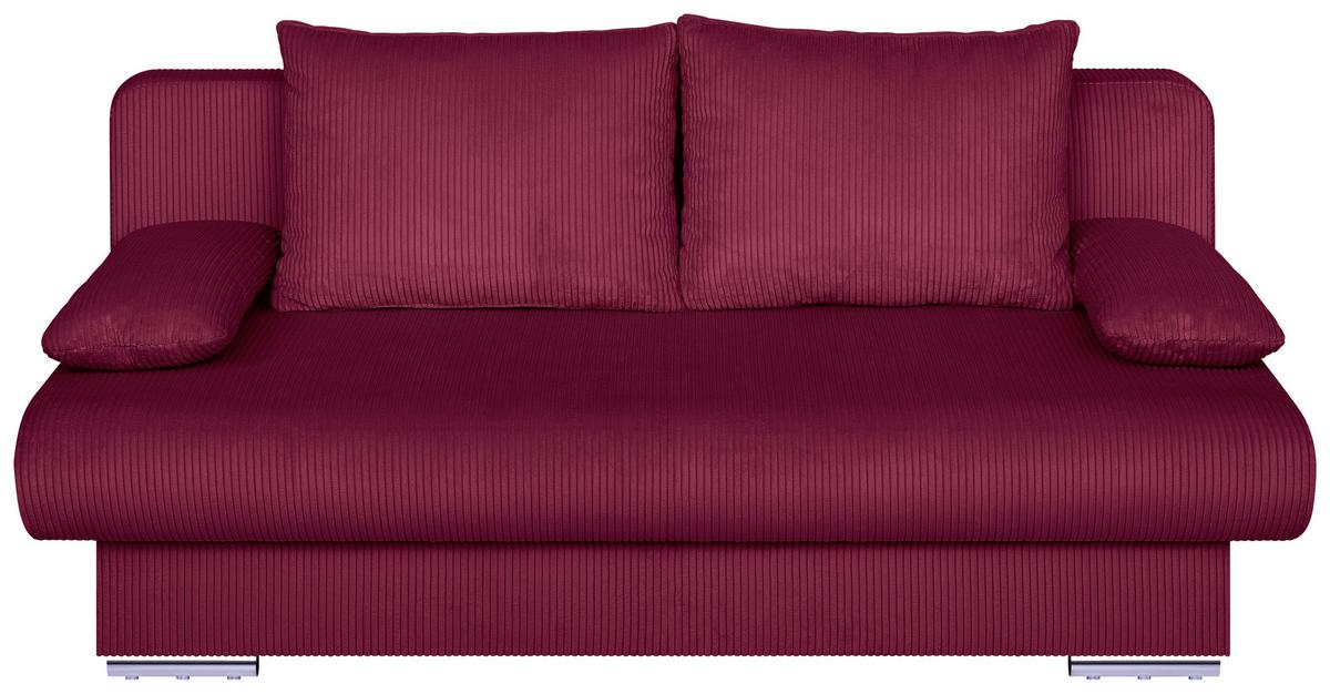 Schlafsofa Bora Rot B: 193 cm - Chromfarben/Rot, Design, Holzwerkstoff/Textil (193/86/85cm) - P & B