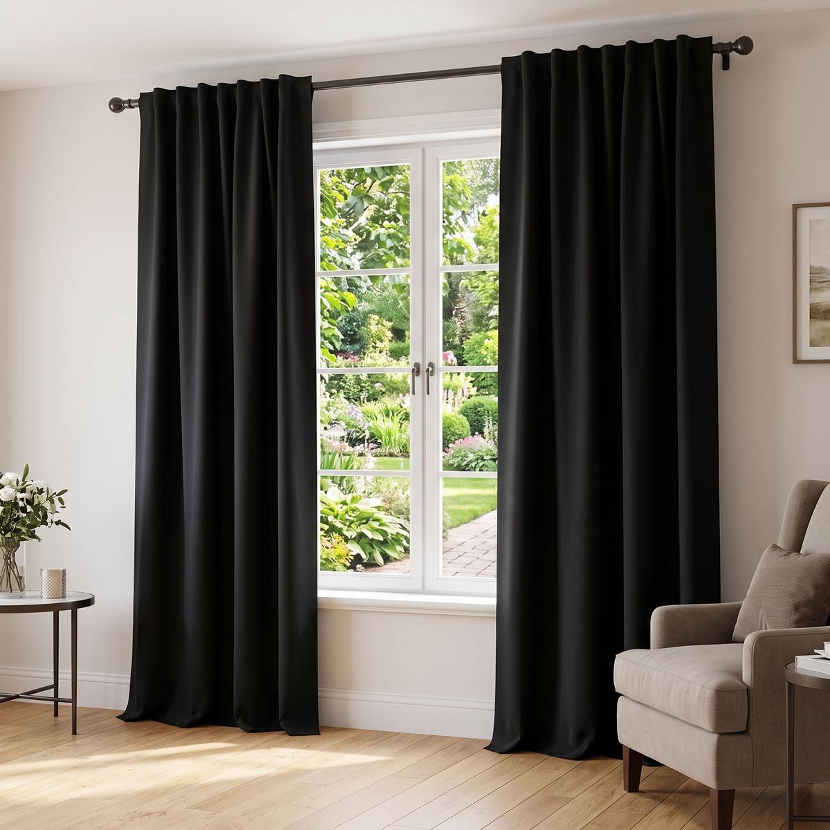 LÄRMSCHUTZVORHANG Acustico Schwarz B: 135 cm - Schwarz, Basics, Textil (135/245cm) - Schmidt W. Gmbh