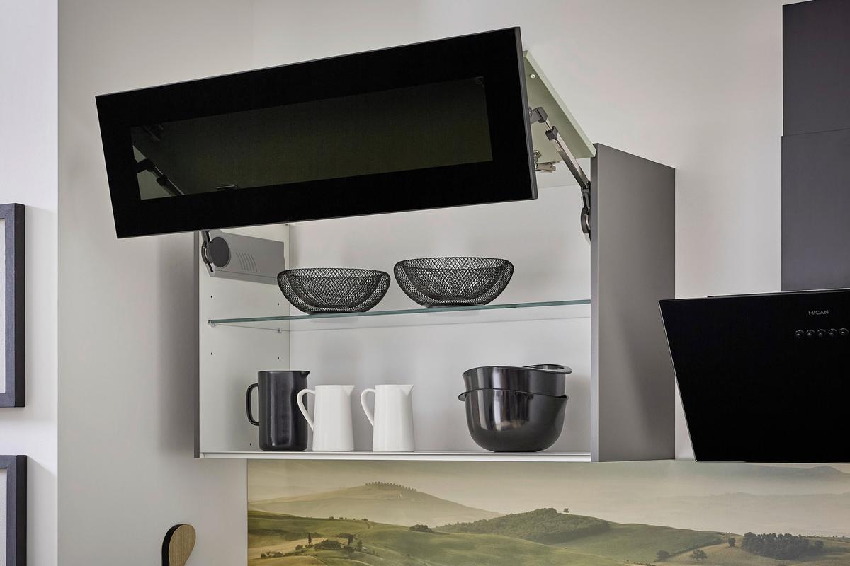 Eckküche Clean - Salbeigrün/Anthrazit, MODERN, Holzwerkstoff (120/238,8cm) - Express-Kuechen