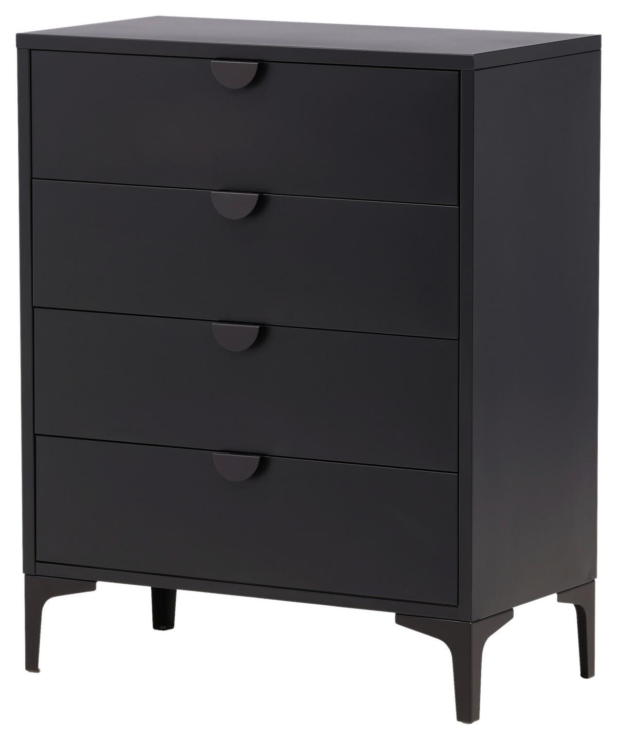 Lowboard Piring Schwarz B: 78 cm - Schwarz, Design, Metall (78/98/40cm) - Livetastic