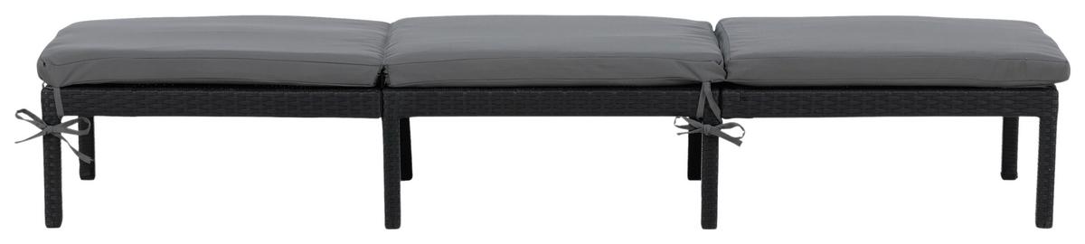 Sonnenliege Bilbao Kunststoffgeflecht - Schwarz, KONVENTIONELL, Kunststoff (59/84/198cm) - Gardenson