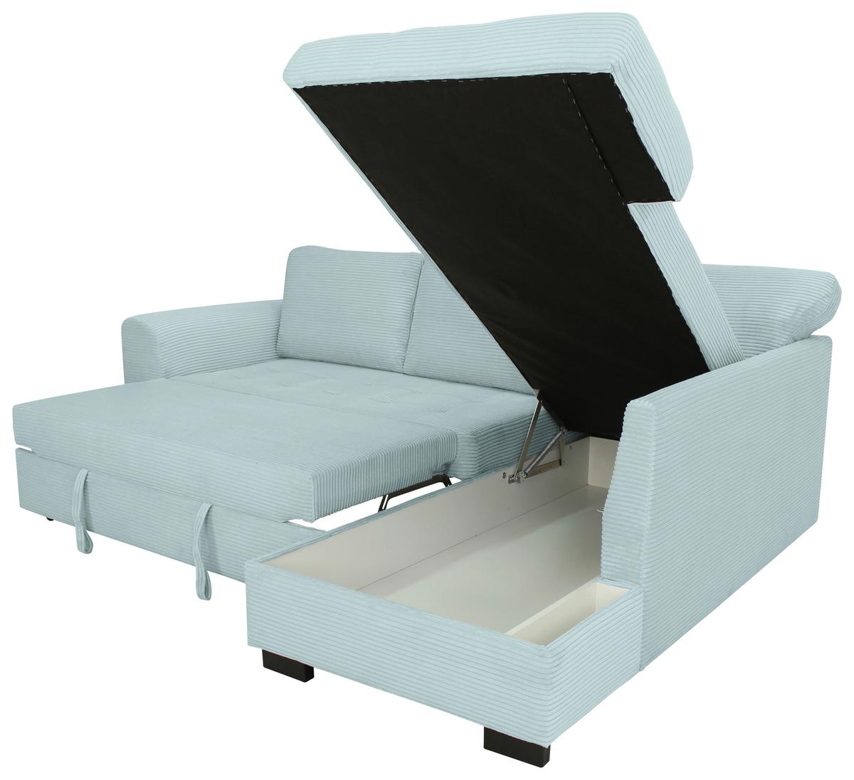 Ecksofa John Graugrün S: 239x178 cm - Schwarz/Grasgrün, Trend, Textil (239/178cm)