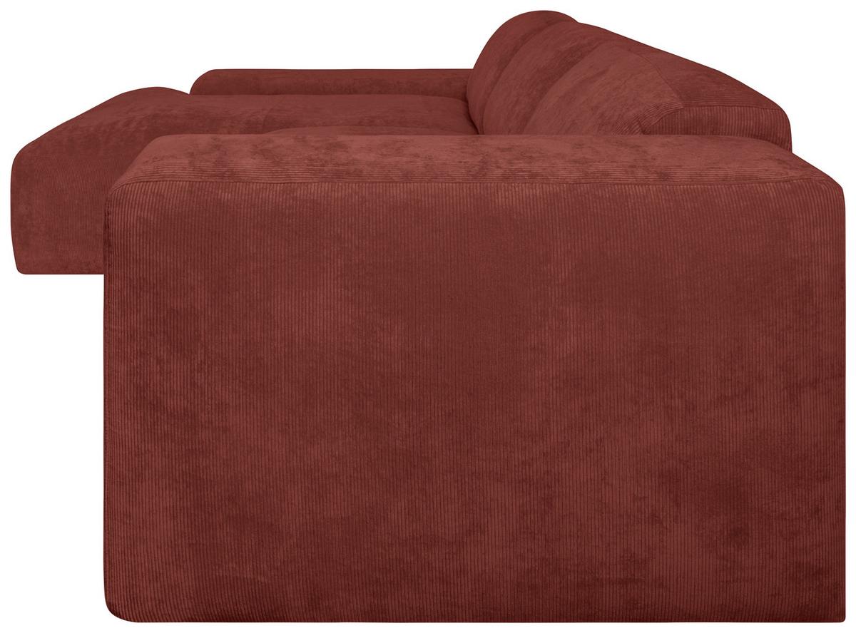 Ecksofa Hannah Rot 170x343 cm - Rot/Schwarz, Design, Textil (170/343cm) - MID.YOU
