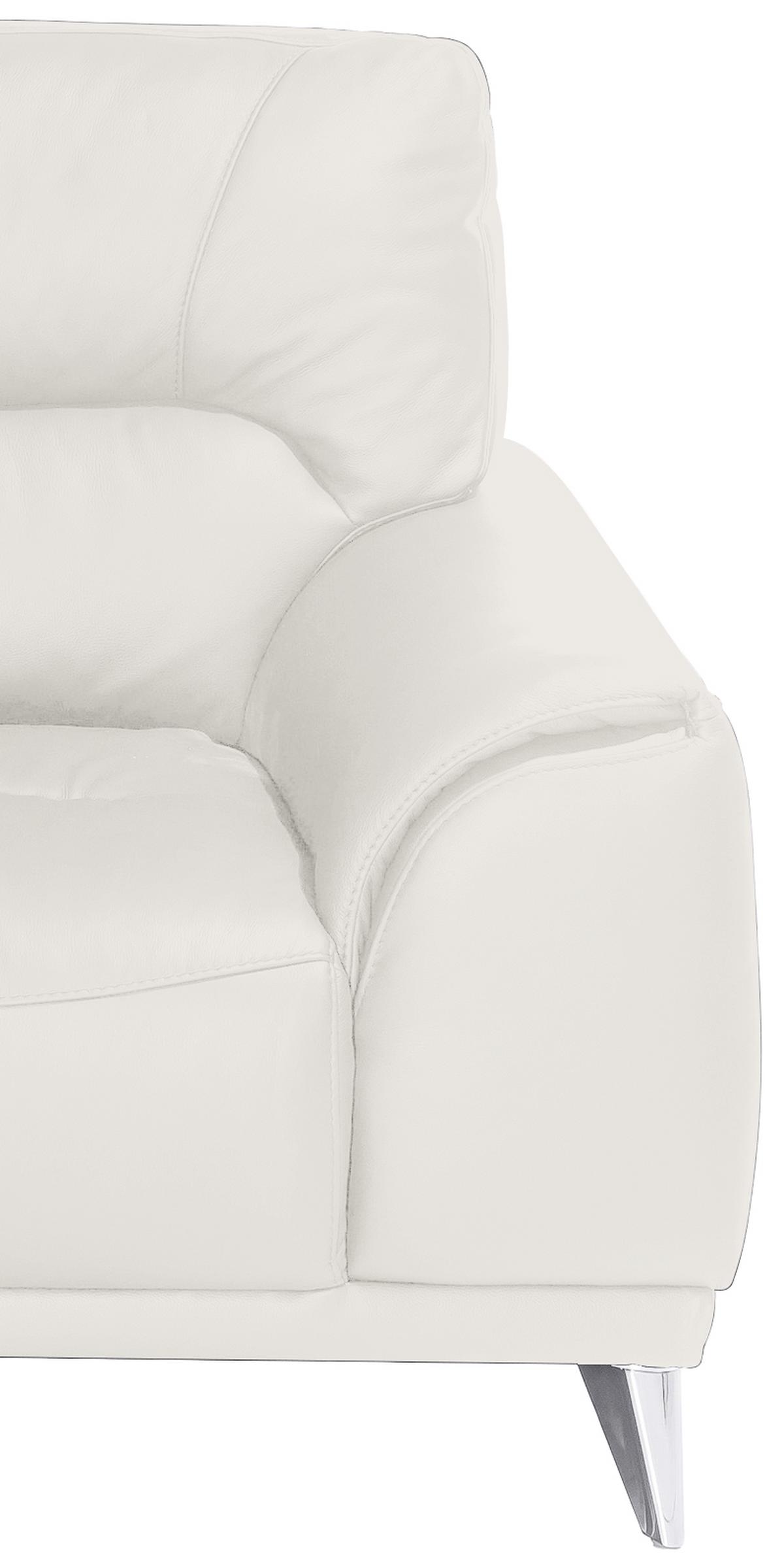 Zweisitzer-Sofa Frisco, Lederlook - Chromfarben/Weiß, MODERN, Textil (166/92/96cm) - MID.YOU